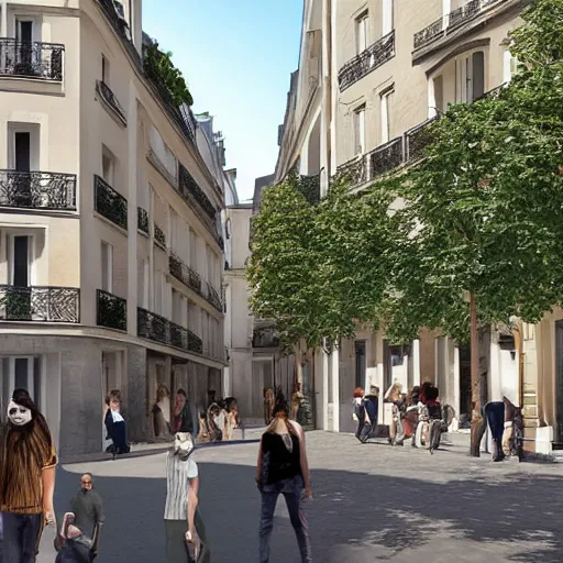 Prompt: quartier latin in paris in 2 0 2 0