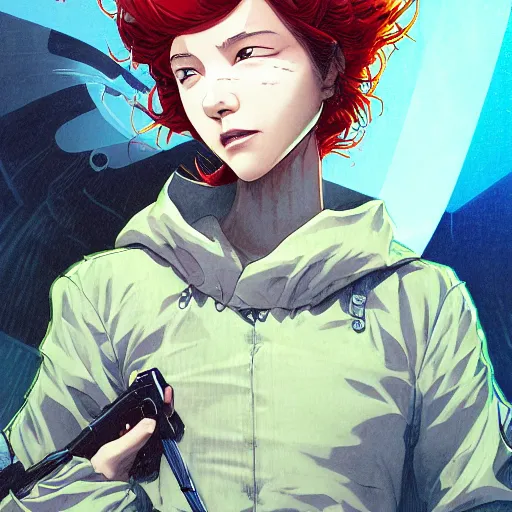 Image similar to prompt : stealthy rogue adventure character portrait soft light painted by james jean and katsuhiro otomo and erik jones, inspired by akira anime, smooth face feature, intricate oil painting, high detail illustration, sharp high detail, manga and anime 1 9 9 9