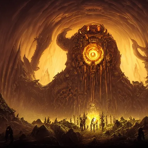 Prompt: iconic Torchlight II artwork, in style of Doom, in style of Midjourney, insanely detailed and intricate, golden ratio, elegant, ornate, unfathomable horror, elite, ominous, haunting, matte painting, cinematic, cgsociety, Andreas Marschall, James jean, Noah Bradley, Darius Zawadzki, vivid and vibrant
