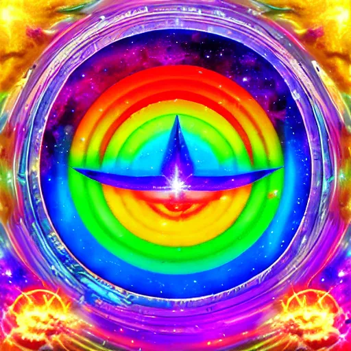 Image similar to rainbow cosmic phoenix