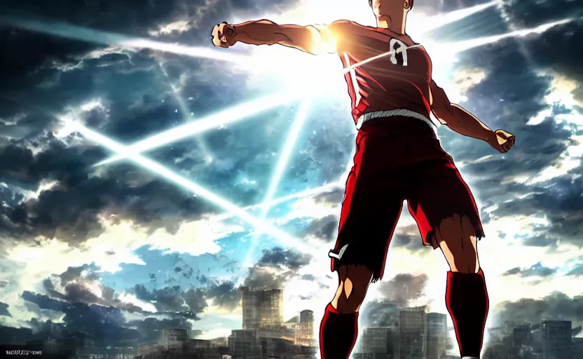 Prompt: cristiano ronaldo as a titan in attack on titan, daylight. attack on titan. sunlight. lens flare. light fixtures. 8 k. detailed. photorealism. artstation. 2 5 mm f / 1. 7 asph lens. ultra realistic