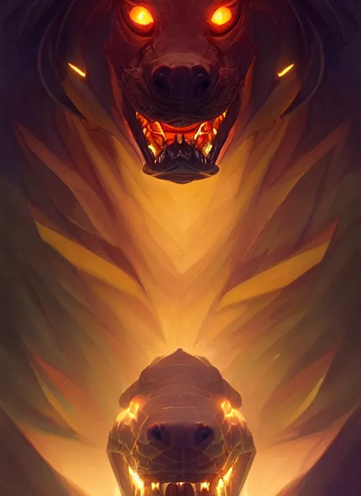 Image similar to symmetry!! portrait of renekton, league of legends, glowing lights!! intricate, elegant, highly detailed, digital painting, artstation, concept art, smooth, sharp focus, illustration, art by artgerm and greg rutkowski and alphonse mucha