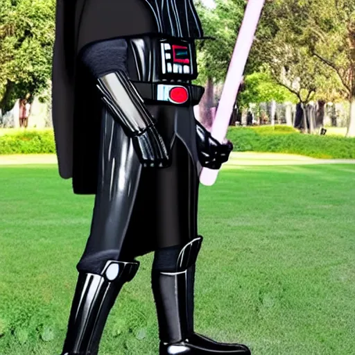 Prompt: ultra realistic darth vader in yoga pants taking a belfie