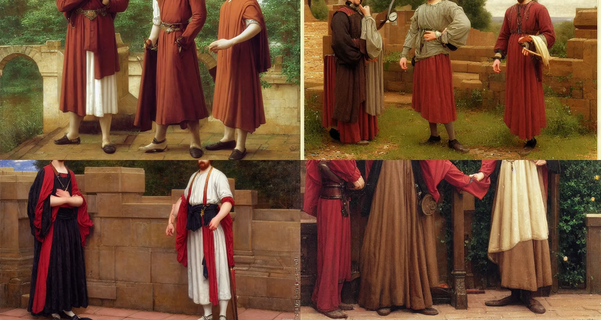 Prompt: male character art by edmund blair leighton