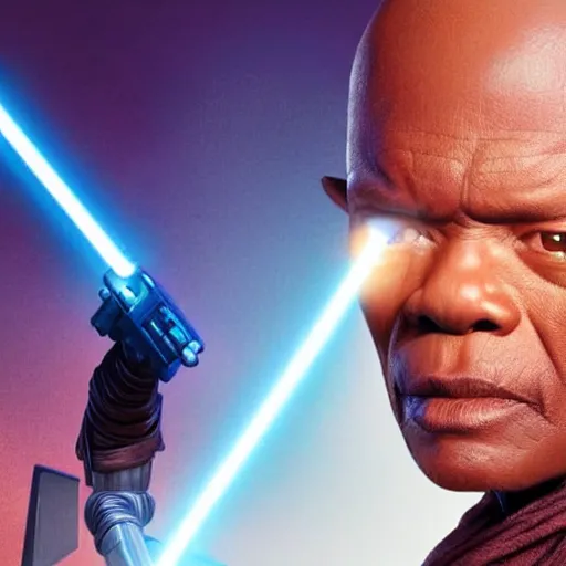 Image similar to rey and mace windu combined into a single person, detailed, 4 k, realistic, accurate