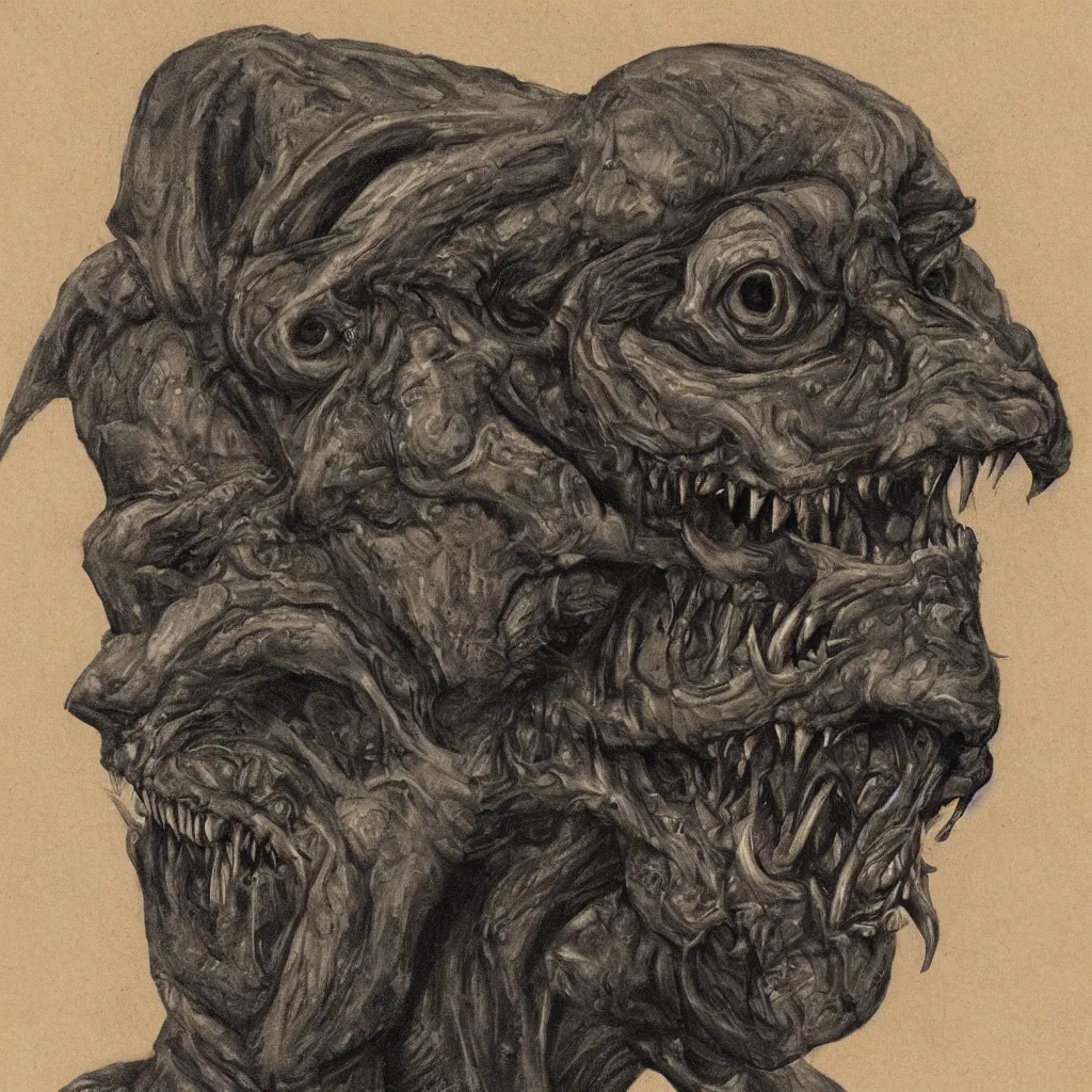 Prompt: horrifying creature portrait