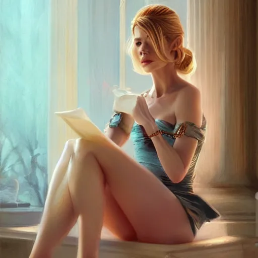 Prompt: blonde holly golightly in the film breakfast at tiffany's, anatomy, bathed in light, highly detailed, photorealistic, artstation, smooth, sharp focus, illustration, unreal engine 5, 8 k, art by artgerm and greg rutkowski and edgar maxence