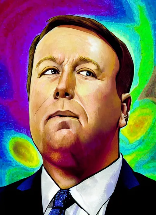 Image similar to alex jones by Zbigniew Brzezinski lisa frank