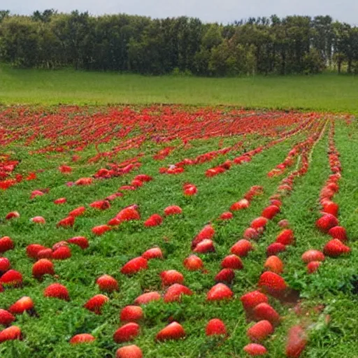 Prompt: a field of strawberries ad infinitum