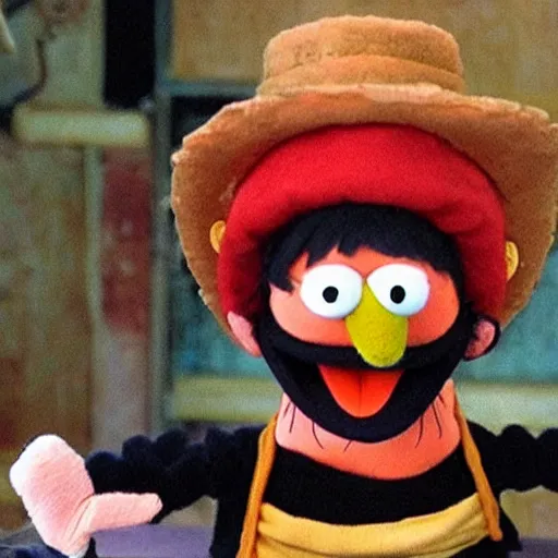 Image similar to luffy in the Muppet show, strawhat