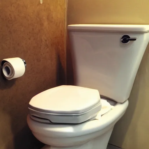 Prompt: toilet filled with brownies