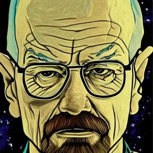 Prompt: walter white potrait in the style of van gogh