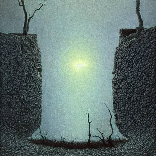 Image similar to a surrealist painting by zdzislaw beksinski, cgsociety, pop surrealism, surrealist, dystopian art, cosmic horror