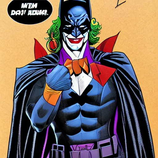 Prompt: batman as the joker by frank cho