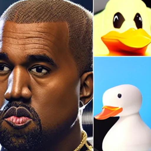 Image similar to kanye west as a rubber duck