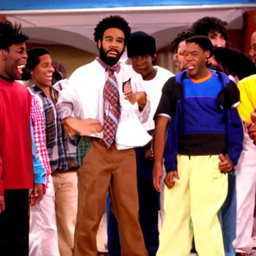 Image similar to tv still of donald glover starring in kenan & kel ( 1 9 9 9 )