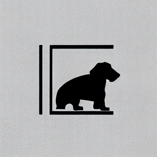 Prompt: minimal geometric dog logo by karl gerstner, monochrome