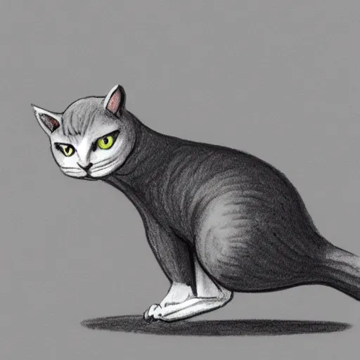 Prompt: cat drawing a pigeon, realistic, real life