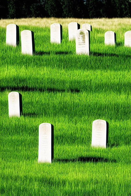 Prompt: windows xp bliss hills screensaver with a graveyard, with many gravestones