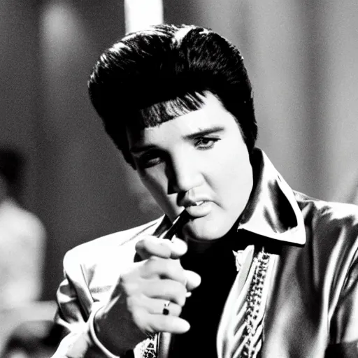 Image similar to elvis as tony montana in scarface