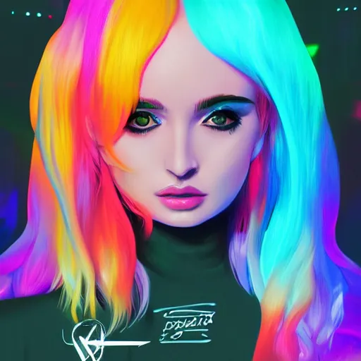 Image similar to kim petras neon album cover, artstation, cgsociety