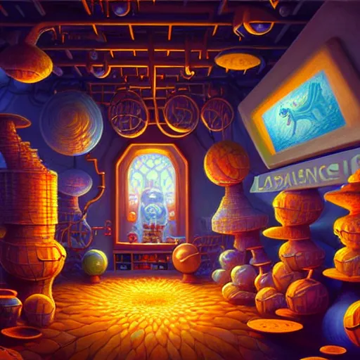 Image similar to beautiful detailed realistic illustration of a wizards laboratory, cinematic, rob gonsalves, paul lehr, john stephens, archan nair, anton fadeev, josan gonzalez, hi - fructose, artgerm, wlop, 8 k