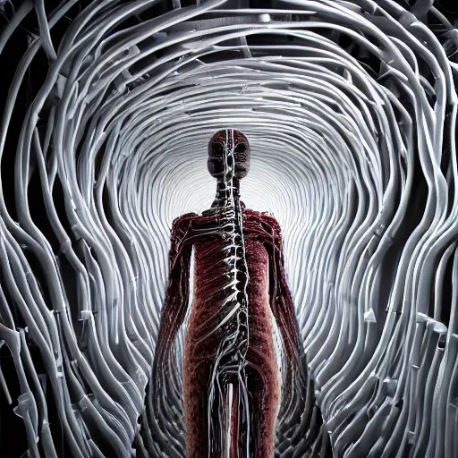 Image similar to an organic computer made out of live parts, cable, nerves, organs, by cronenberg, film still, photography, argentic, ominous