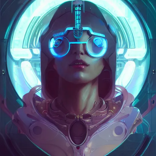 Image similar to a portrait of a beautiful cybernetic oracle, cyberpunk concept art by pete mohrbacher and wlop and artgerm and josan gonzales, digital art, highly detailed, intricate, sci-fi, sharp focus, Trending on Artstation HQ, deviantart, unreal engine 5, 4K UHD image