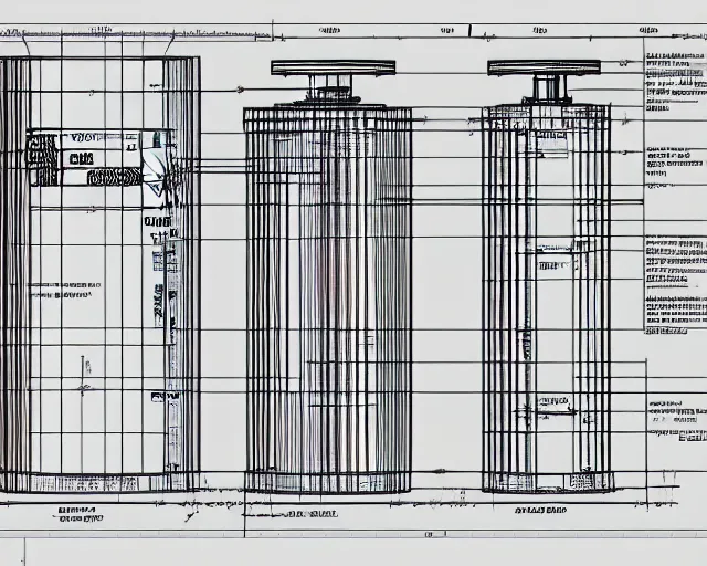 Image similar to autocad schematics for a time machine, smooth, 8 k, sharp focus