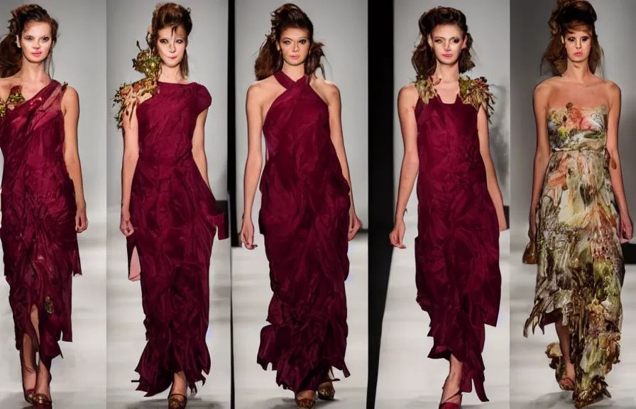 Image similar to a wine bottle themed dress, award winning runway show photography,
