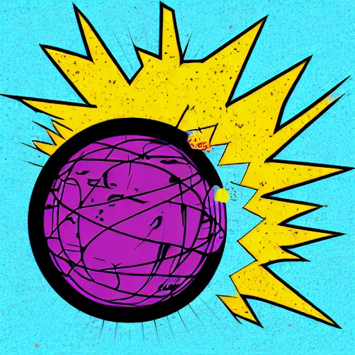 Image similar to 2 planet collapse particle fusion element macro cosmic art by butcher billy, sticker, colorful, illustration, highly detailed, simple, smooth and clean vector curves, no jagged lines, vector art, smooth andy warhol style