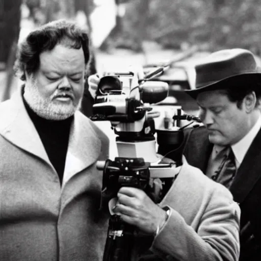 Image similar to orson welles directing a new movie with a red camera