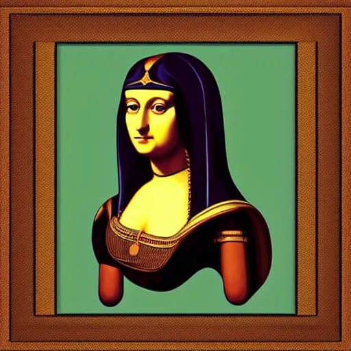 Image similar to digital art of the painting of Cleopatra, NFT, art style by Monalisa