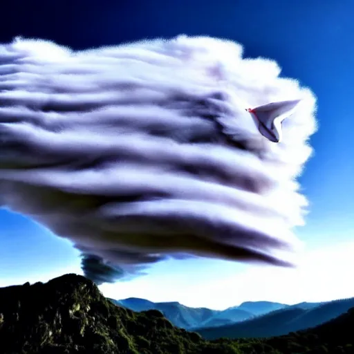 Image similar to a mesmerizing cloud looking like a dragon