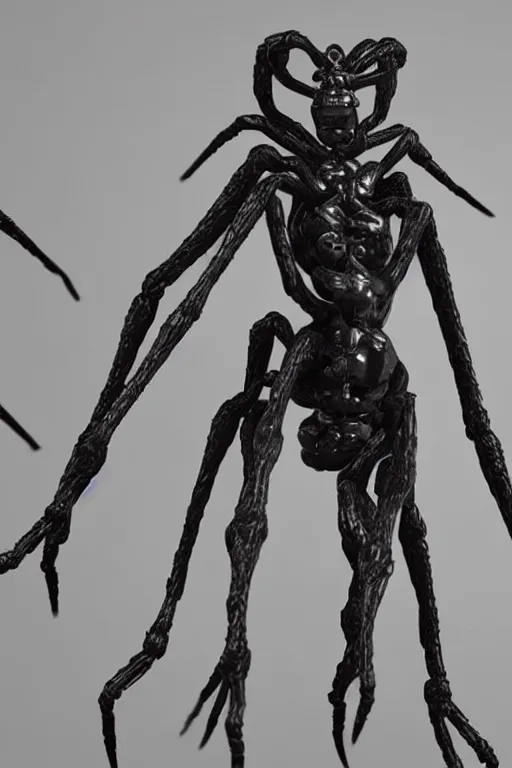 Prompt: a 3 d model of a spider queen found in the game files of death stranding