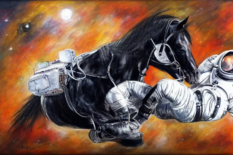 Image similar to horse lying on astronaut, arstation