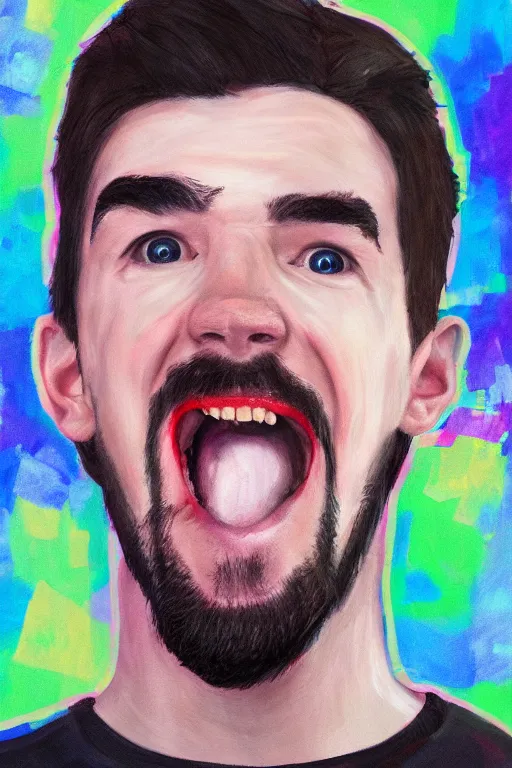 Image similar to Sean McLoughlin, jacksepticeye, irish youtuber, solo portrait, yelling really loud 🎨🖌️