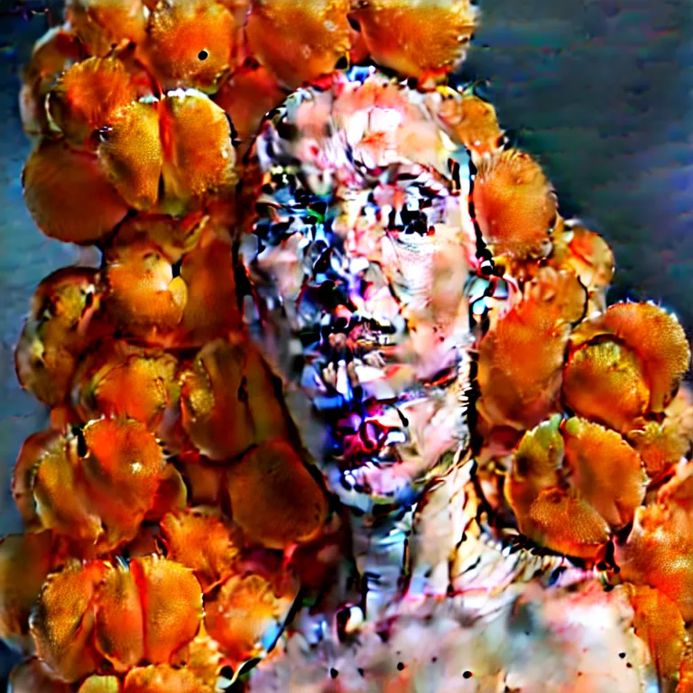 Prompt: A full body shot of joyful and vibrant Queen of peach fruits fairies, skin made of pale human skin. Hair made of juicy peaches. Soft details. Clear eyes. Octane Render. Art nouveau. 4k. 8k. UHD. Detailed. Refined. Highly Detailed, Soft blur background. Face by Otto Schmit. Trending on artstation.