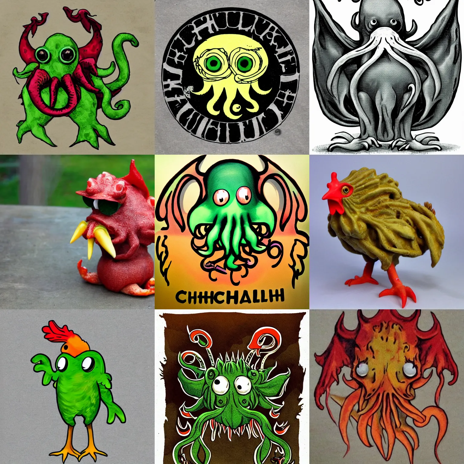 Prompt: chicken cthulhu