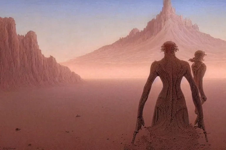 Prompt: intricate, 3 d, endless wastes vast desert, style by caspar david friedrich and wayne barlowe and ted nasmith