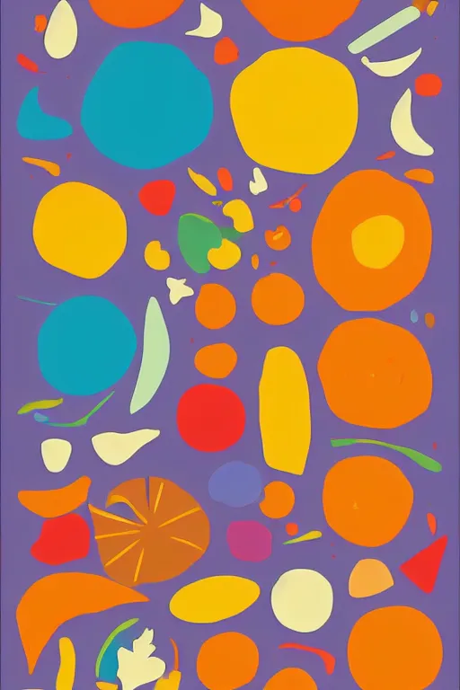 Image similar to minimalist boho style art of colorful flours, in the style of matisse, illustration, vector art