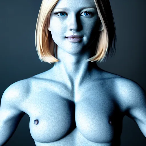 Prompt: full figure photo, cute nice beautiful young lady, cute smile, athletic body, six pack, highly detailed face and eyes, blonde, blue eyes, volumetric lighting, 8 k, art photography, sport photography, intricate detailing, award winning, textured skin, symmetric face, hyper realistic