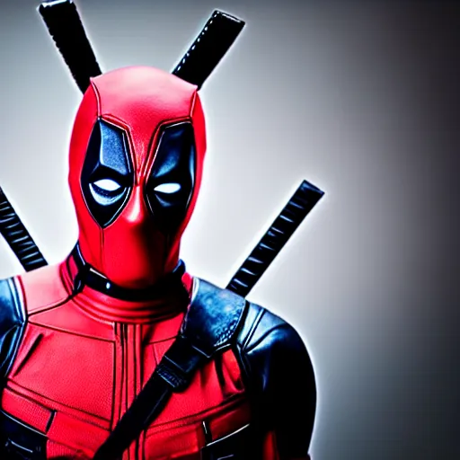 Prompt: deadpool with bunny ears, fully body photo, sharp focus, realistic