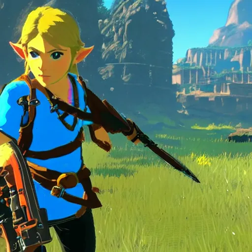 Image similar to screenshot of a carjacking in breath of the wild