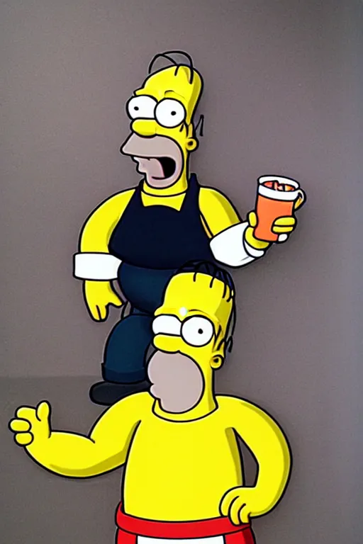 Image similar to homer simpson real life