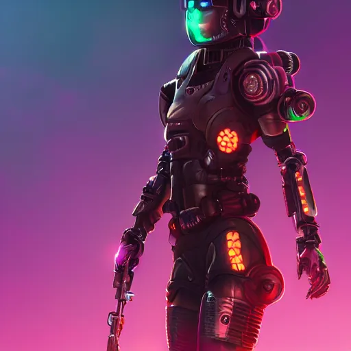 Image similar to cyberpunk concept cool warrior girl bot, cinema 4 d, galaxy, ufo, space sci - fi, wearing vr goggles, illustration, portrait, pastel neon textured background night, trending on artstation, greg rutkowski, octane rendered, 1 2 k, detailed,