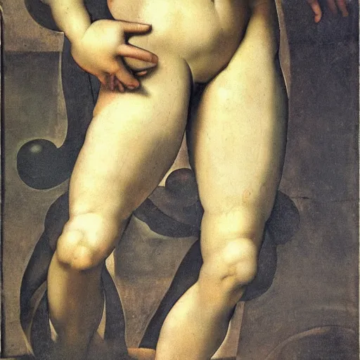 Image similar to a pin up, by michelangelo