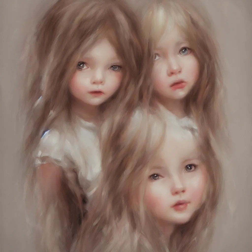 Prompt: portrait of a cute girl painted by Nicoletta Ceccoli, detailed, award winning, digital painting, artstation, concept art, smooth, sharp focus, illustration,