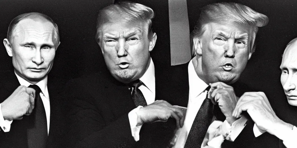 Image similar to trump and putin doing drugs in the 1960s