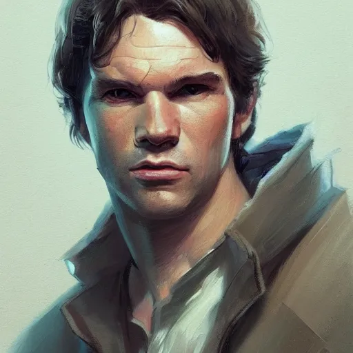 Image similar to portrait of a man by greg rutkowski, the father of han solo, star wars expanded universe, he is about 3 0 years old, highly detailed portrait, digital painting, artstation, concept art, smooth, sharp foccus ilustration, artstation hq